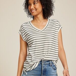 Striped Cap Sleeve Top